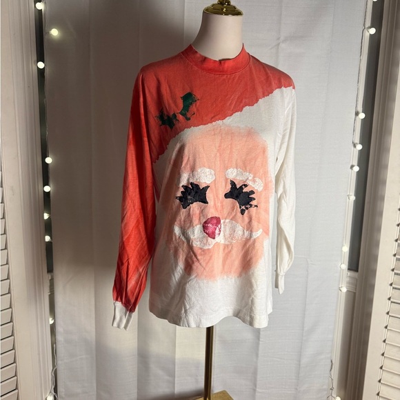 Vintage Hand Painted Santa Christmas T Shirt - Picture 7 of 7